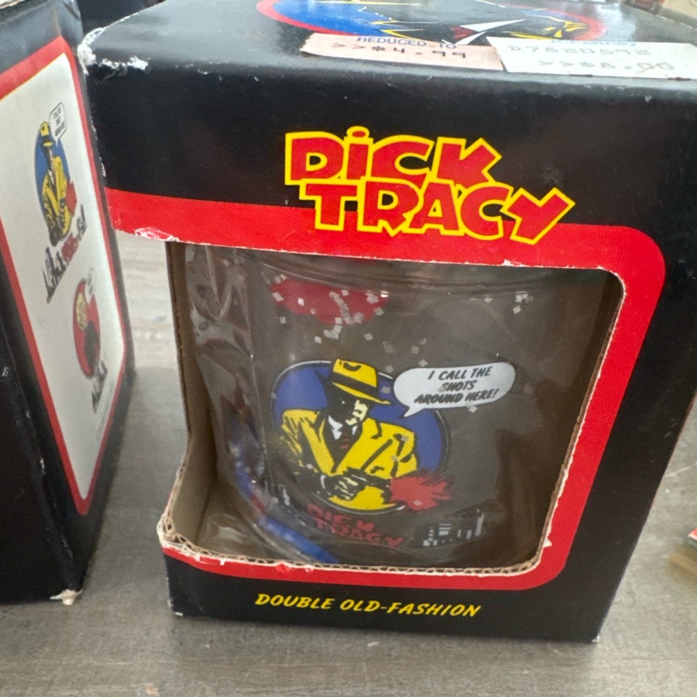 Vintage Dick Tracy Double Old-Fashion Tumblers (Set of 2) – Helandia 1990s – NIB